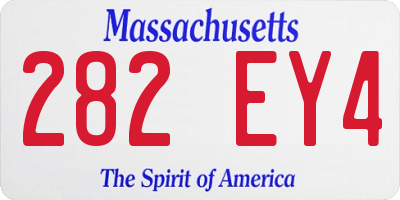 MA license plate 282EY4