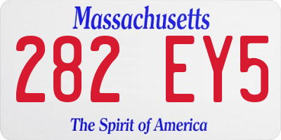 MA license plate 282EY5