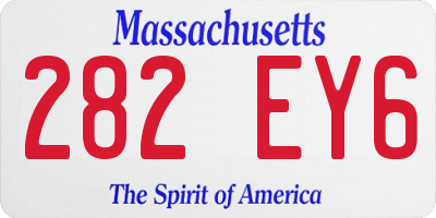 MA license plate 282EY6