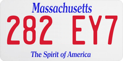 MA license plate 282EY7
