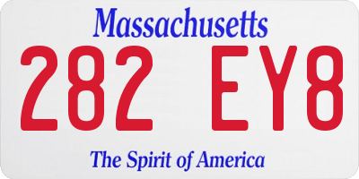 MA license plate 282EY8