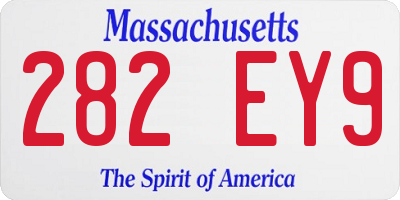 MA license plate 282EY9