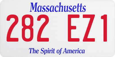 MA license plate 282EZ1