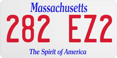 MA license plate 282EZ2