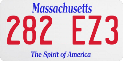 MA license plate 282EZ3
