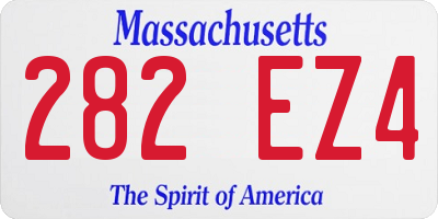 MA license plate 282EZ4