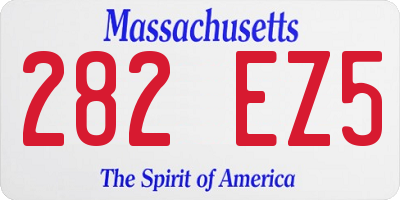 MA license plate 282EZ5