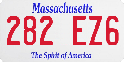 MA license plate 282EZ6