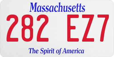 MA license plate 282EZ7