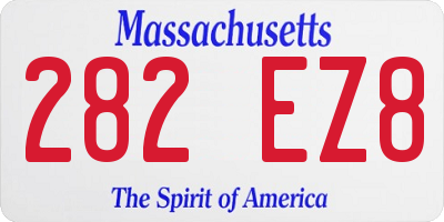 MA license plate 282EZ8