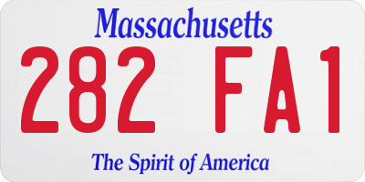 MA license plate 282FA1