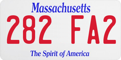 MA license plate 282FA2