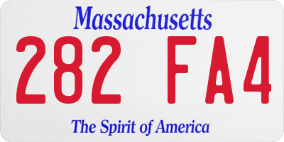 MA license plate 282FA4