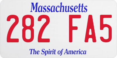 MA license plate 282FA5