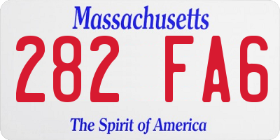 MA license plate 282FA6