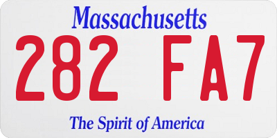 MA license plate 282FA7