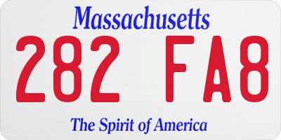 MA license plate 282FA8