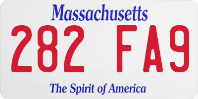 MA license plate 282FA9