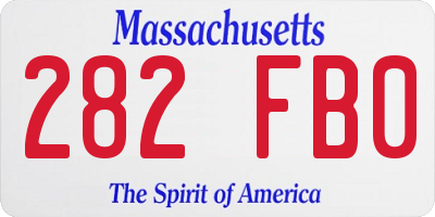 MA license plate 282FB0