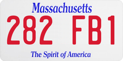 MA license plate 282FB1