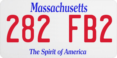 MA license plate 282FB2