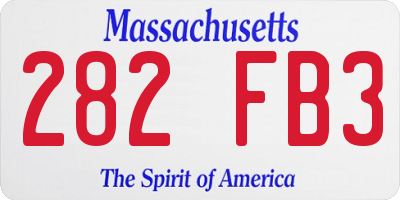MA license plate 282FB3