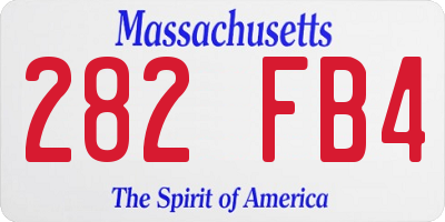 MA license plate 282FB4