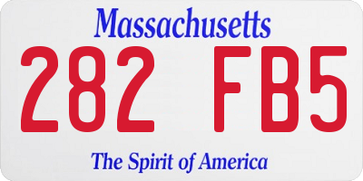 MA license plate 282FB5