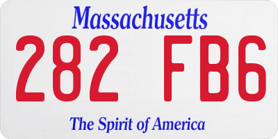 MA license plate 282FB6