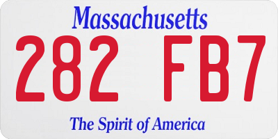 MA license plate 282FB7