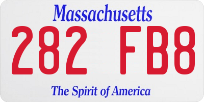 MA license plate 282FB8