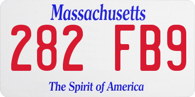 MA license plate 282FB9