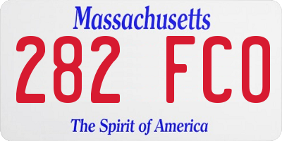 MA license plate 282FC0