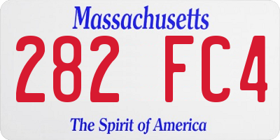 MA license plate 282FC4