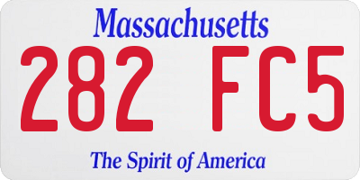 MA license plate 282FC5