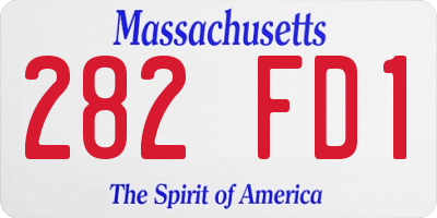 MA license plate 282FD1