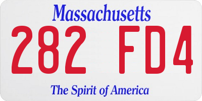 MA license plate 282FD4