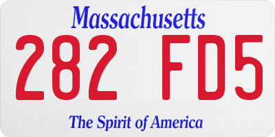 MA license plate 282FD5