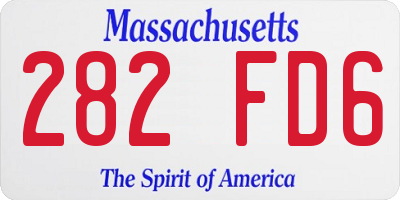 MA license plate 282FD6