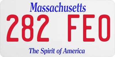 MA license plate 282FE0