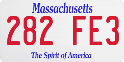 MA license plate 282FE3