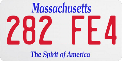 MA license plate 282FE4