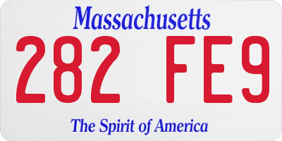 MA license plate 282FE9