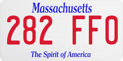 MA license plate 282FF0