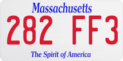MA license plate 282FF3