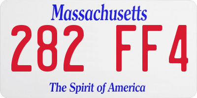 MA license plate 282FF4