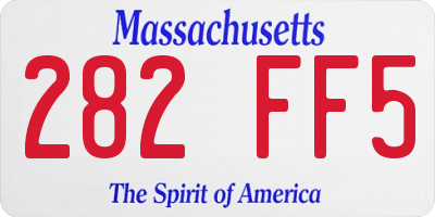 MA license plate 282FF5