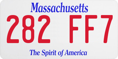 MA license plate 282FF7