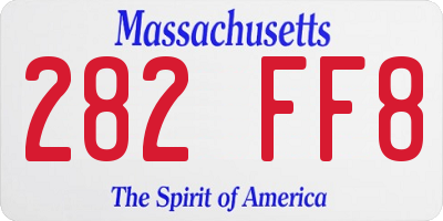 MA license plate 282FF8