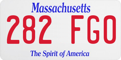 MA license plate 282FG0